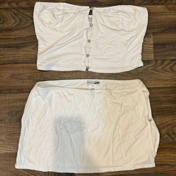 FN White Skirt 2 Piece Set - Picture 1 of 4